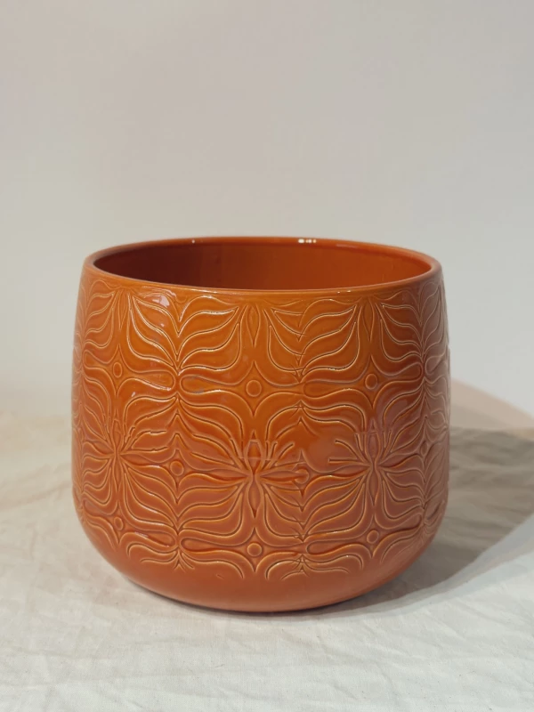 Cachepot Flor Cognaque